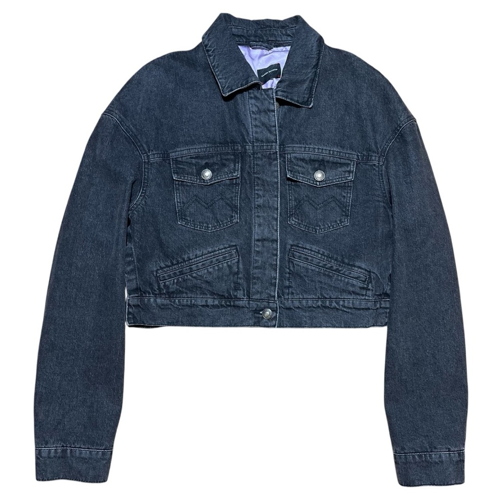 Magda Butrym Wm’s Arizona Grey Denim Cropped Jeans Jacket  Sz 38/6